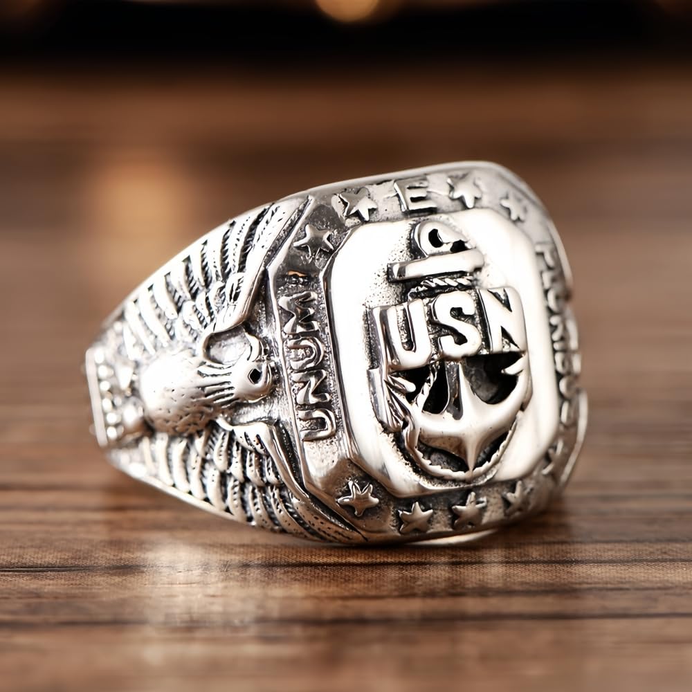 Vintage US NAVY シルバー　シグネットリング　いいね不要 Binich シグネットリング カレッジリング メンズ シルバー925